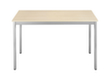 Table polyvalente rectangulaire en tube carré, largeur x profondeur 1400 x 700 mm, panneau érable