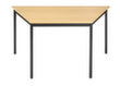 Table polyvalente trapézoïdale en tube carré, largeur x profondeur 1200 x 510 mm, panneau hêtre