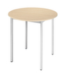 Table polyvalente ronde tube carré, Ø 800 mm, panneau érable
