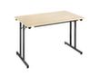 Table pliante polyvalente gerbable, largeur x profondeur 1200 x 600 mm, panneau érable