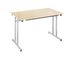 Table pliante polyvalente gerbable, largeur x profondeur 1200 x 800 mm, panneau érable