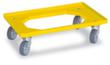 Chariot à caisse avec cadre à angle ouvert, force 250 kg, jaune