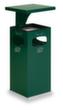 Cendrier poubelle avec 3 ouvertures d'introduction, vert mousse