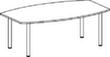 Gera Table de conférence Basis, largeur x profondeur 2000 x 800 mm, panneau hêtre  S