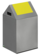 VAR Collecteur de recyclage WSG 40 S avec couvercle oscillant, 43 l, argent, couvercle RAL1023 jaune signalisation