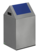 VAR Collecteur de recyclage WSG 40 S avec couvercle oscillant, 43 l, argent, couvercle RAL5010 bleu gentiane