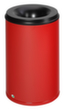 VAR Corbeille à papier avec tête étouffoir, 110 l, RAL3000 rouge vif, partie supérieure noir