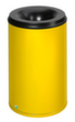 VAR Corbeille à papier avec tête étouffoir, 110 l, RAL1023 jaune signalisation, partie supérieure noir