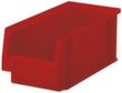 Lakape bac à bec empilable Eco adapté aux convoyeurs à rouleaux, rouge, profondeur 230 mm, polypropylène
