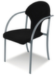 Nowy Styl Siège visiteur avec accoudoirs courbés, assise tissu (100 % polyoléfine), noir
