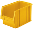 Lakape bac à bec empilable Eco adapté aux convoyeurs à rouleaux, jaune, profondeur 330 mm, polypropylène