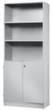 Combinaison d'une étagère à vis Up and Down et d'une porte, 3 compartiments de rayonnage, largeur 800 mm, gris/gris