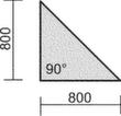 Gera Angle de liaison anguleux Milano 90°, largeur x profondeur 800 x 800 mm, plaque érable  S