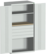 bott Armoire système cubio avec portes en panneaux perforés, 4 tiroir(s)