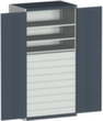bott Armoire système cubio avec portes en panneaux perforés, 9 tiroir(s)