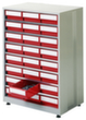 Treston Grand bloc tiroirs, 24 tiroir(s), RAL7035 gris clair/rouge