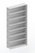 META Rayonnages de bureau Rayonnage d'extension, largeur 1256 mm, 7 HC, RAL7035 gris clair