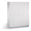 C+P Armoire vestiaire Evolo gris clair avec 5 compartiments - portes lisses, largeur de compartiment 300 mm