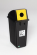 Collecteur de recyclage PP, 58 l, noir, couvercle jaune