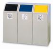 VAR Collecteur de déchets recyclables avec porte d'entrée, 69 l, RAL9016 blanc signalisation, couvercle jaune  S