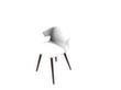 Quadrifoglio Chaise coque en plastique COVE avec piètement 4 pieds en bois, blanc