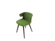Quadrifoglio Chaise coque en plastique COVE avec piètement 4 pieds en bois, vert