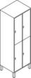 C+P Armoire vestiaire Evolo gris clair avec 3x2 compartiments + portes déco, largeur de compartiment 400 mm  S