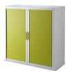 Paperflow Armoire à rideaux transversaux easyOffice®, 2 hauteurs des classeurs, blanc/vert