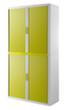 Paperflow Armoire à rideaux transversaux easyOffice®, 4 hauteurs des classeurs, blanc/vert