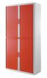 Paperflow Armoire à rideaux transversaux easyOffice®, 4 hauteurs des classeurs, blanc/rouge