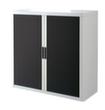 Paperflow Armoire à rideaux transversaux easyOffice®, 2 hauteurs des classeurs, blanc/noir