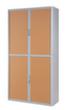 Paperflow Armoire à rideaux transversaux easyOffice®, 4 hauteurs des classeurs, gris/hêtre