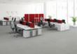 Gera Cloison de table Pro, hauteur x largeur 400 x 1800 mm, paroi rouge  S
