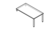 Table de rallonge pour buffet bas, largeur x profondeur 1600 x 800 mm, plaque gris  S