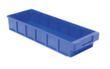 Bac compartimentable avec poignée encastrée ergonomique, bleu, profondeur 500 mm