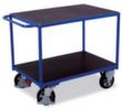 VARIOfit Chariot de table avec étagères antidérapantes 1595x800 mm, force 1000 kg, 2 plateaux