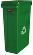 Rubbermaid Collecteur de recyclage Slim Jim® avec conduits d'air, 87 l, vert