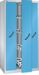 LISTA Armoire avec extensions verticales avec tablettes, 3 extensions, RAL7035 gris clair/RAL 5012 bleu clair