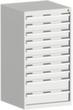 bott Armoire à tiroirs cubio surface de base 650x650 mm, 10 tiroir(s), RAL7035 gris clair/RAL7035 gris clair