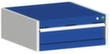bott Armoire à tiroirs cubio surface de base 650x525 mm, 1 tiroir(s), RAL7035 gris clair/RAL5010 bleu gentiane