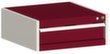 bott Armoire à tiroirs cubio surface de base 650x650 mm, 1 tiroir(s), RAL7035 gris clair/RAL3004 rouge pourpre