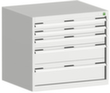 bott Armoire à tiroirs cubio surface de base 800x525 mm, 5 tiroir(s), RAL7035 gris clair/RAL7035 gris clair
