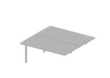 Quadrifoglio Table de rallonge Practika pour bureau Bench avec piètement 4 pieds, largeur x profondeur 1600 x 1600 mm, plaque gris
