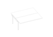 Quadrifoglio Table de rallonge à hauteur réglable Practika pour bureau Bench avec piètement 4 pieds, largeur x profondeur 1800 x 1600 mm, plaque blanc