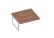 Quadrifoglio Table de rallonge Practika pour bureau Bench avec piètement à patins, largeur x profondeur 1600 x 1600 mm, plaque noyer Canaletto