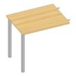 Quadrifoglio Table de rallonge à hauteur réglable Practika pour bureau avec piètement 4 pieds, largeur x profondeur 800 x 600 mm, plaque hêtre