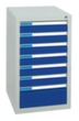stumpf Armoire à tiroirs ES 510, 7 tiroir(s), RAL7035 gris clair/RAL5010 bleu gentiane