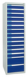 stumpf Armoire à tiroirs ES 510, 15 tiroir(s), RAL7035 gris clair/RAL5010 bleu gentiane