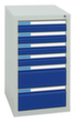stumpf Armoire à tiroirs ES 510, 6 tiroir(s), RAL7035 gris clair/RAL5010 bleu gentiane