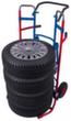 VARIOfit Diable à pneus avec glissière télescopique, RAL5010 bleu gentiane, bandage air  S